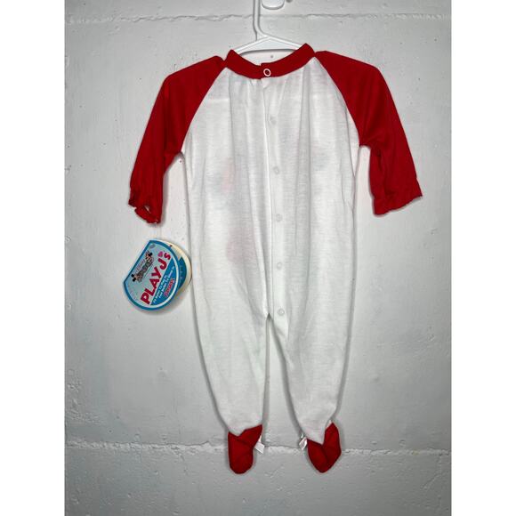NEW Vintage 1984 Walt Disney Co Christmas One Piece Footie Mickey Minnie NEWBORN - Picture 11 of 13